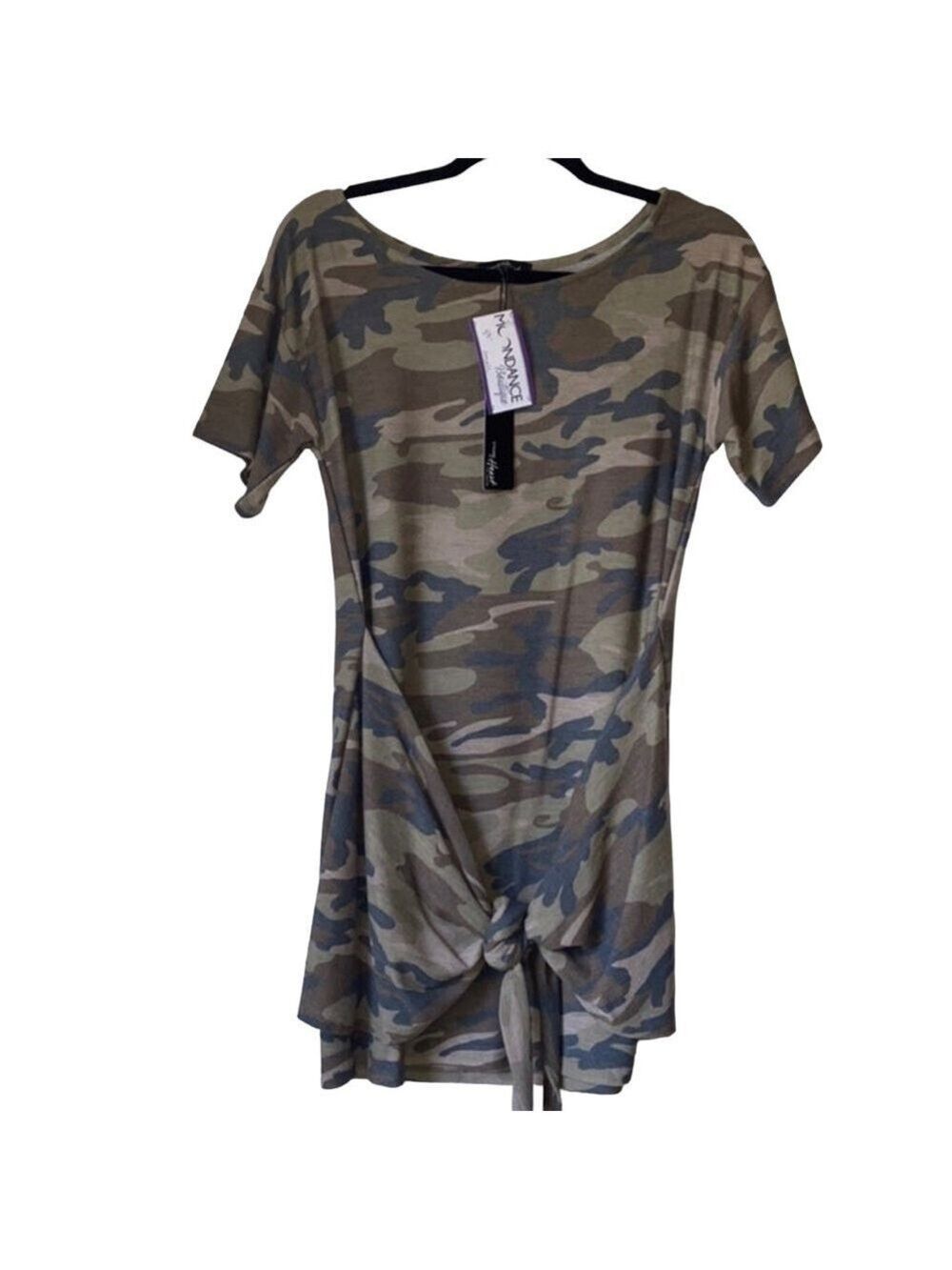 NWT Young At Heart Los Angeles Front Tie Camo Tunic/Dress Size Small